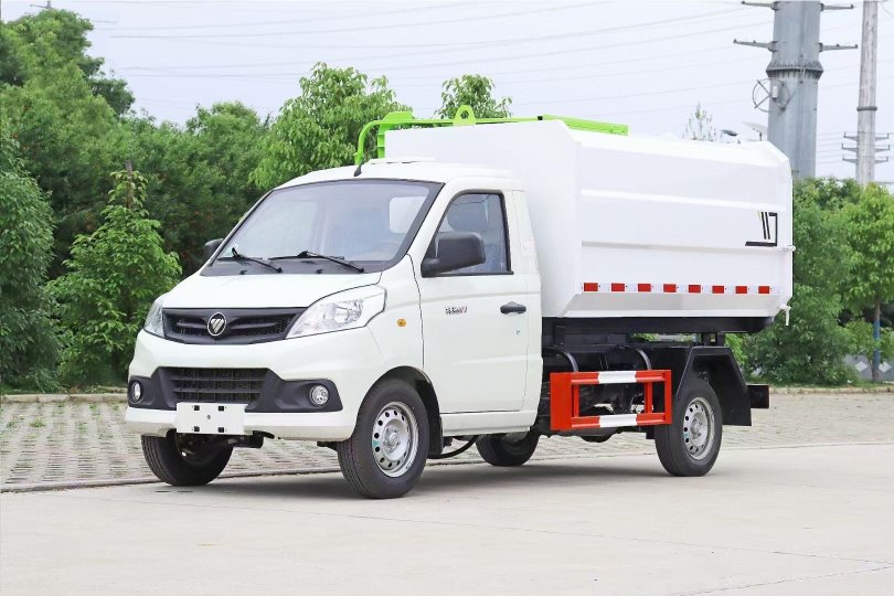 福田祥菱4方蓝牌挂桶垃圾车